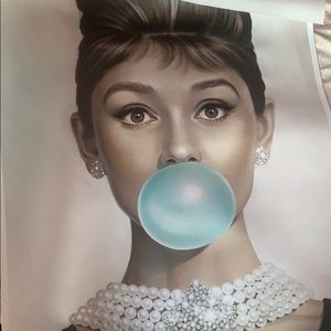 Audrey Hepburn rolled up canvas poster